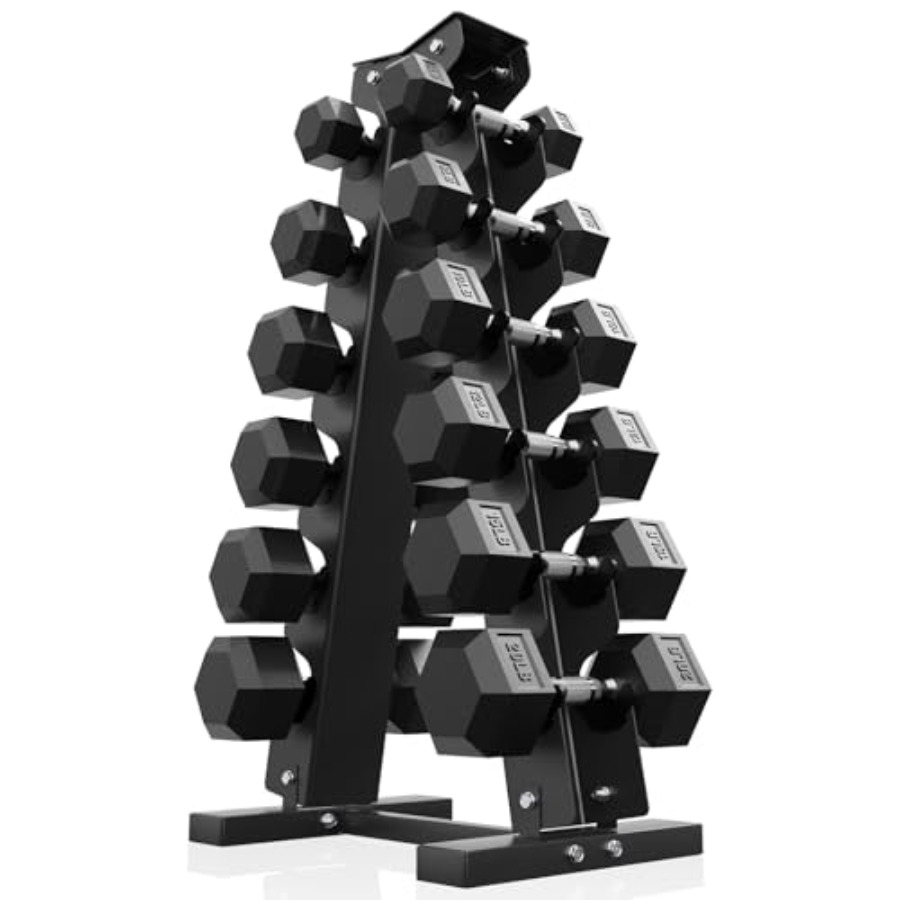 Hex Dumbbell Set - Set di manubri esagonali gommati da