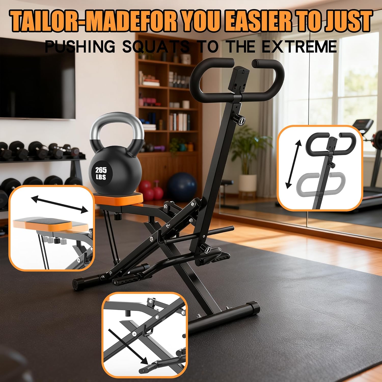 Home Gym Resistance - Macchina per Squat Domestica, Attrezzo Pieghevole