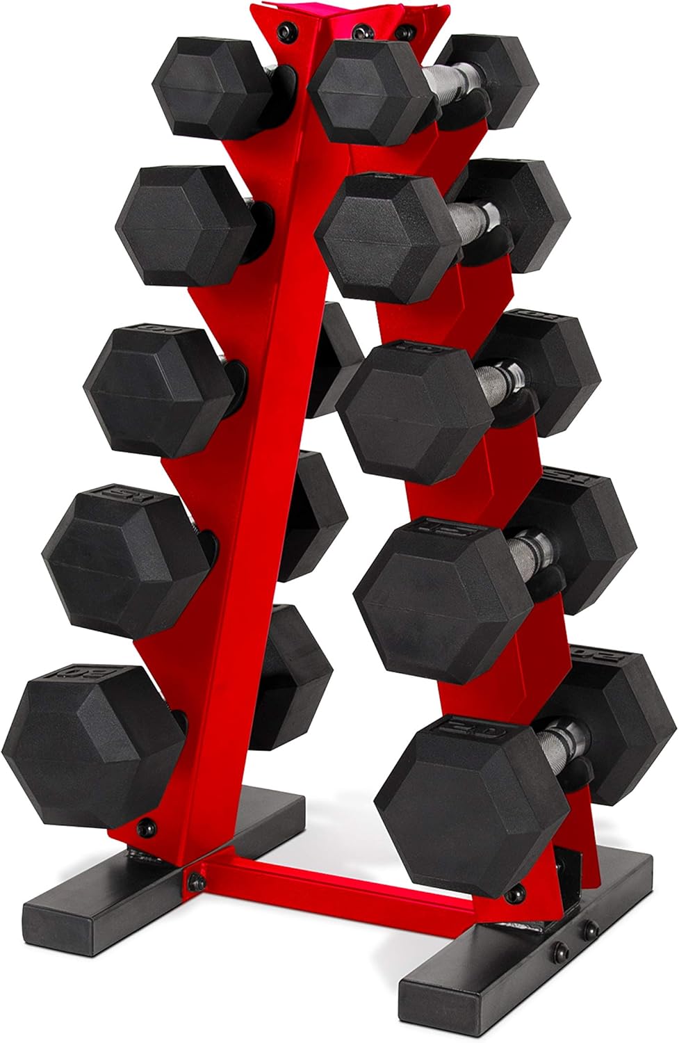 Hex Dumbbell Set - Set di manubri esagonali rivestiti con
