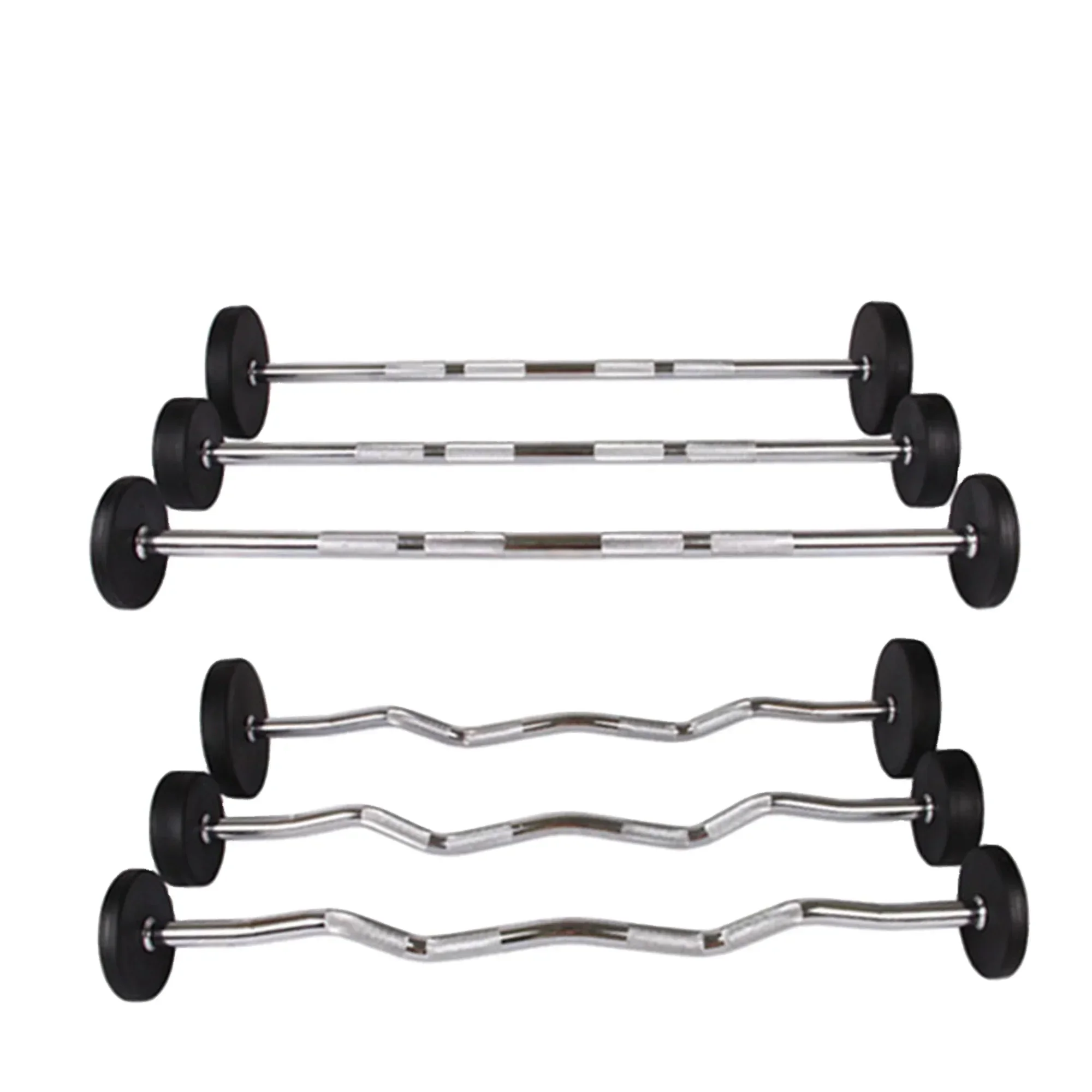 Olympic Barbell 20Kg - Bilanciere in gomma per curl dritto,