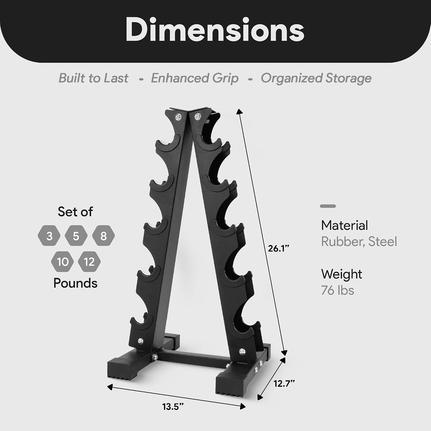 Hex Dumbbell Set - Set di manubri esagonali rivestiti in