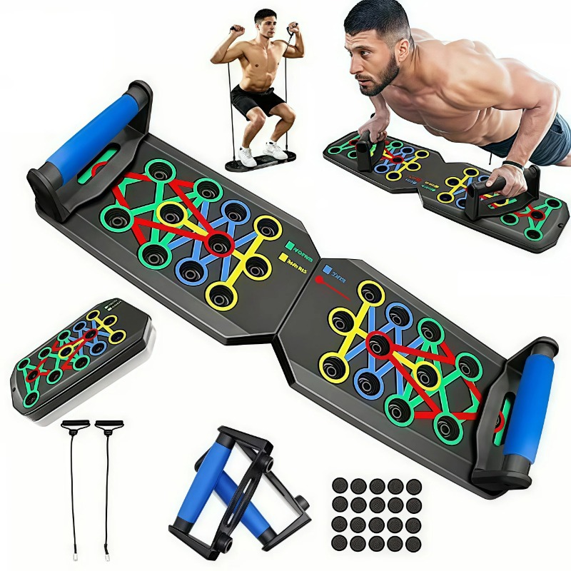Home Gym Simple - Tavola pieghevole per flessioni con bande