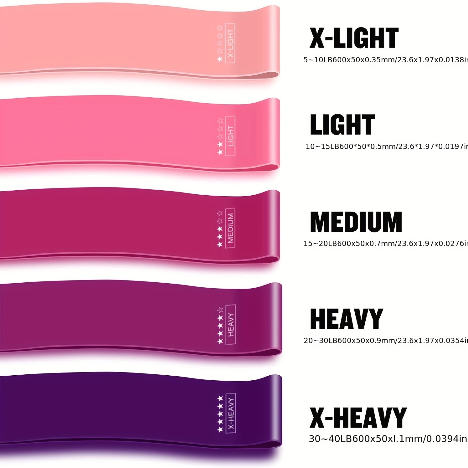 Set di 5 fasce elastiche color - Resistance Band Heavy recensione e prezzo
